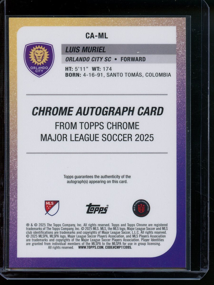 2025 Topps Chrome Luis Muriel Orange Autograph /25 Orlando City - Trading Card Market