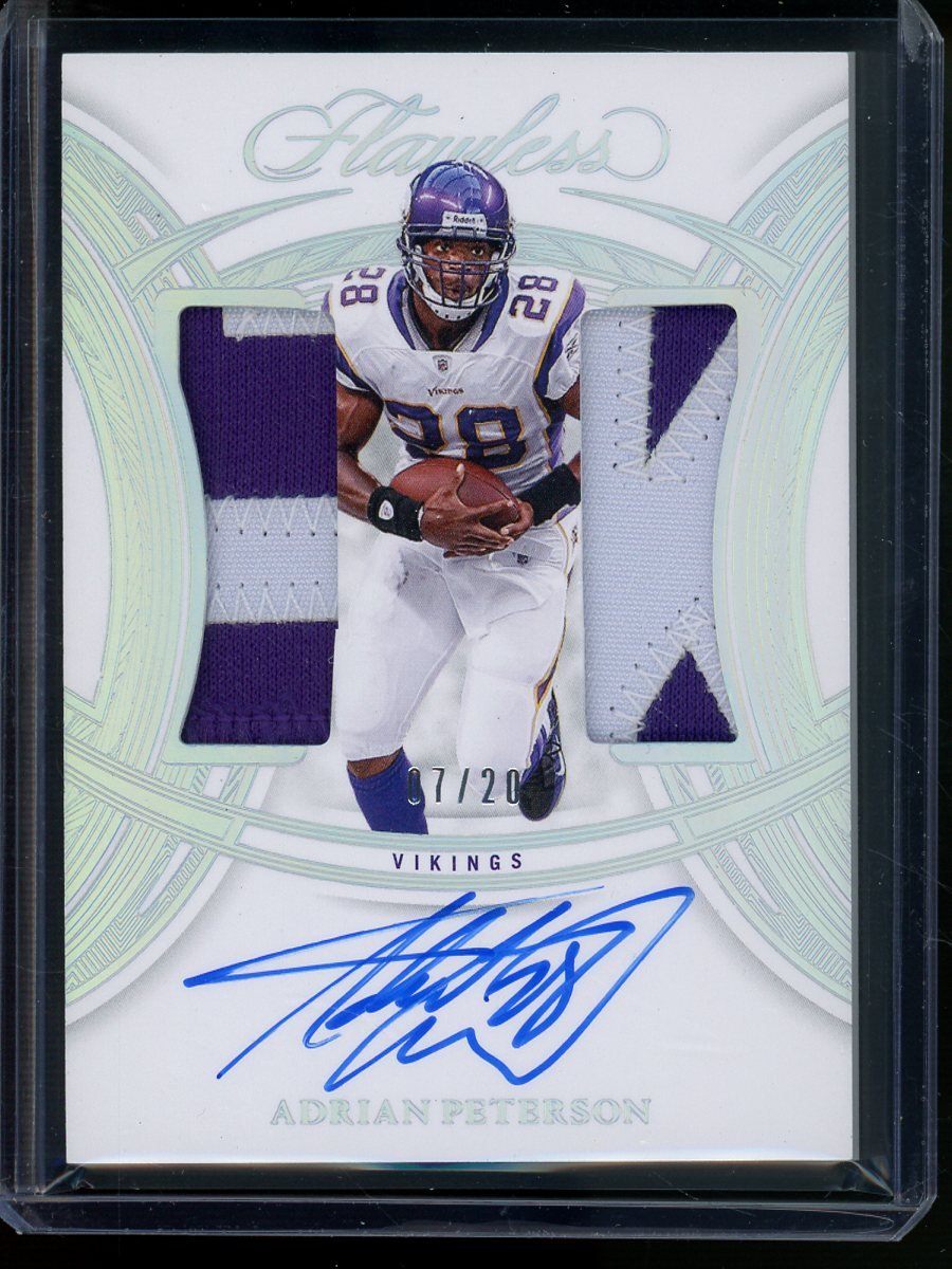 2025 Panini Flawless Adrian Peterson Rookie Dual Patch Autographs /20 Vikings - Trading Card Market