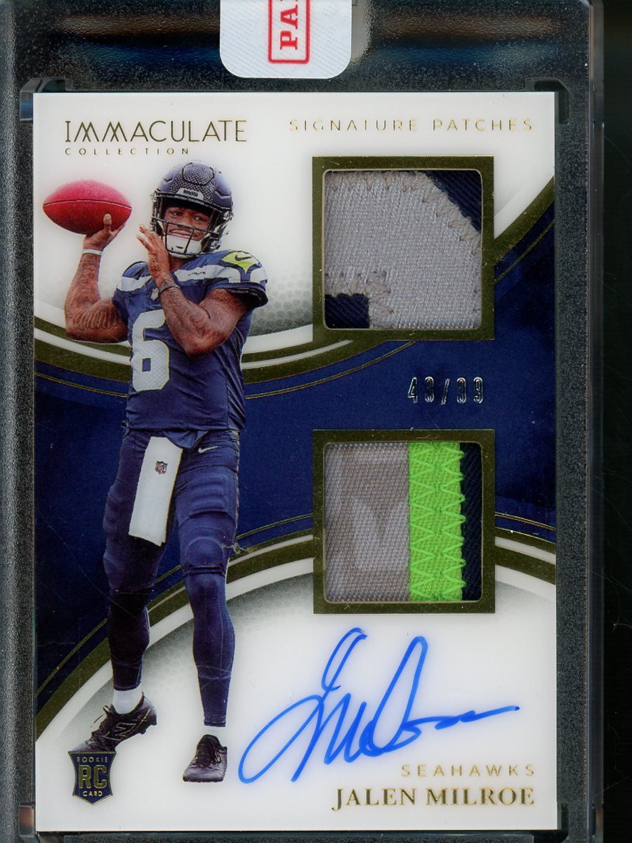 2025 Panini Immaculate Jalen Milroe Rookie Patch Autograph /99 Seahawks - Trading Card Market