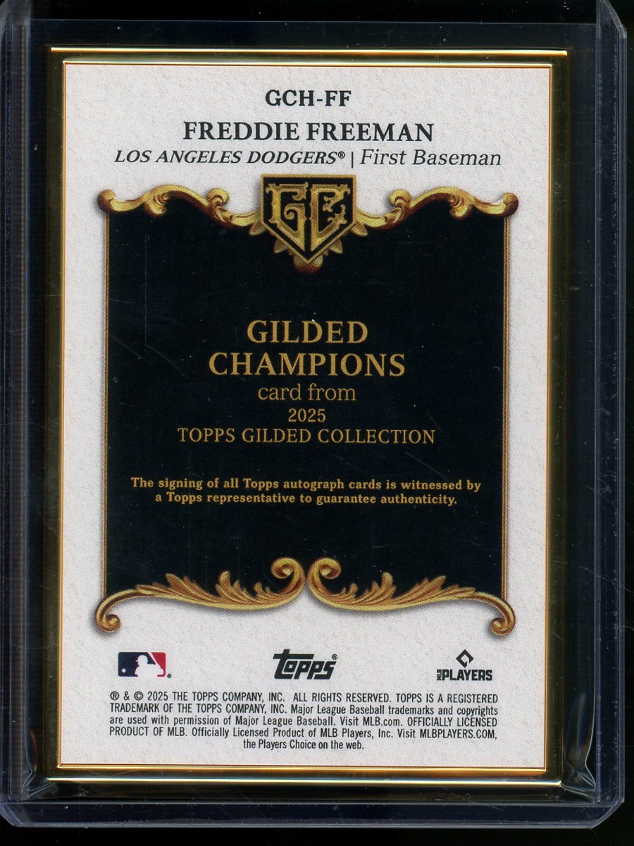 2025 Topps Gilded Freddie Freeman World Series Champions Framed Autograph /25 Dodgers - Trading Card Market