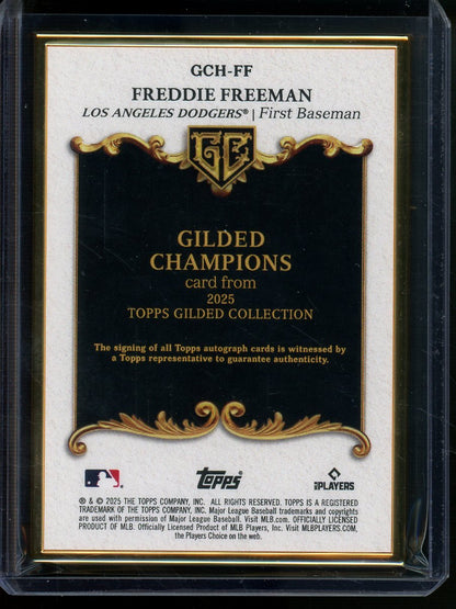2025 Topps Gilded Freddie Freeman World Series Champions Framed Autograph /25 Dodgers - Trading Card Market