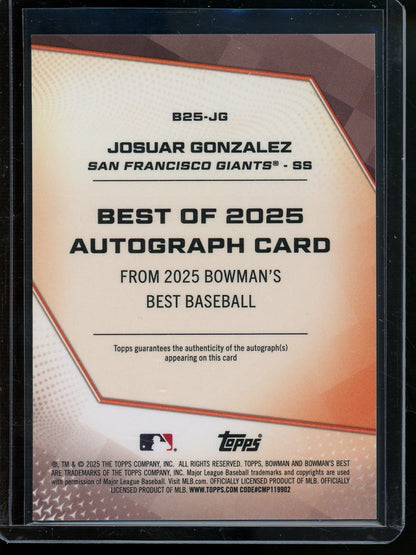 2025 Bowmans Best Josuar Gonzalez Autograph Giants - Trading Card Market