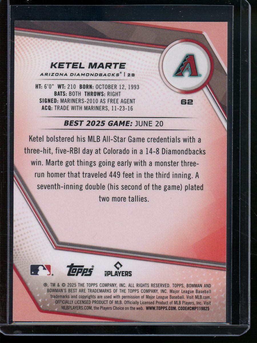 2025 Bowmans Best Ketel Marte Gold /50 Diamondbacks - Trading Card Market