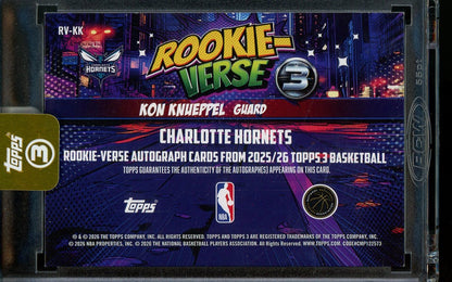 2026 Topps 3 Kon Knueppel Rookie - Verse Autograph /15 Charlotte Hornets - Trading Card Market