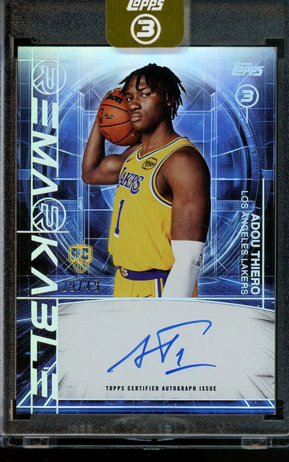 2026 Topps 3 Adou Thiero Remarkable Rookie Autograph /49 Lakers - Trading Card Market