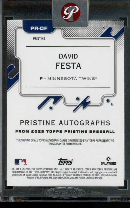 2025 Topps Pristine David Festa Pink Pulsar Autograph Rookie /15 Twins - Trading Card Market