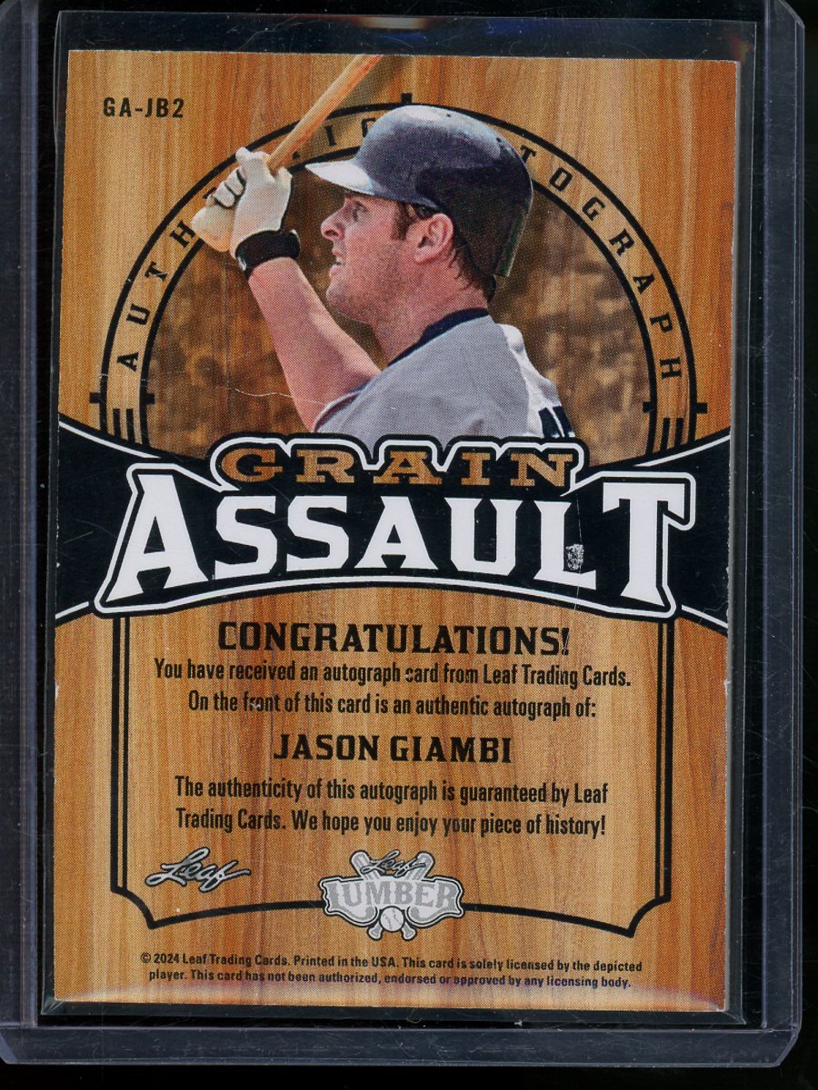 2024 Leaf Lumber Jason Giambi Grain Assult Autograph /7 Athletics - Trading Card Market