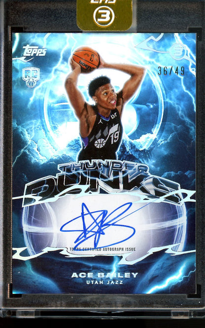 2026 Topps 3 Ace Bailey Thunder Dunks Rookie Autograph /49 Jazz - Trading Card Market