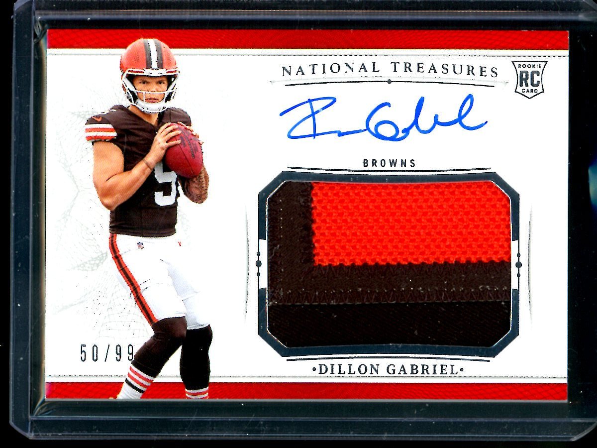 2025 Panini National Treasures Dillon Gabriel Crossover Rookie Patch Autograph /99 Browns - Trading Card Market