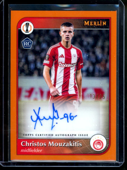 2025 Topps Merlin Christos Mouzakitis Orange Rookie Autograph /25 Olympiacos FC - Trading Card Market