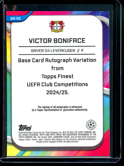 2025 Topps Finest Victor Boniface Gold Variation Autograph /50 Bayer 04 Leverkusen - Trading Card Market