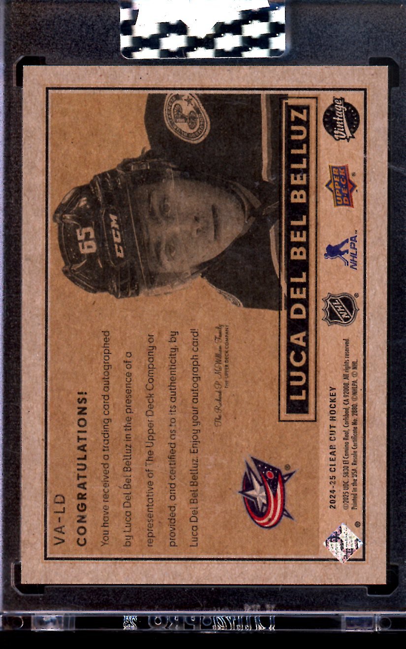 2025 Upper Deck Vintage Luca Del Bel Belluz Rookie Autograph Blue Jackets - Trading Card Market