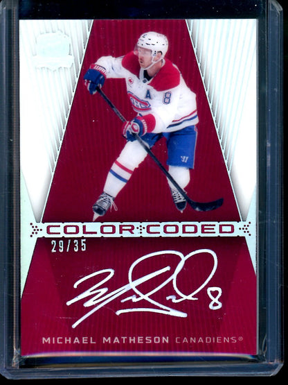 2025 Upper Deck The Cup Michael Matheson Color Coded Autograph Silver Ink /35 Canadiens - Trading Card Market