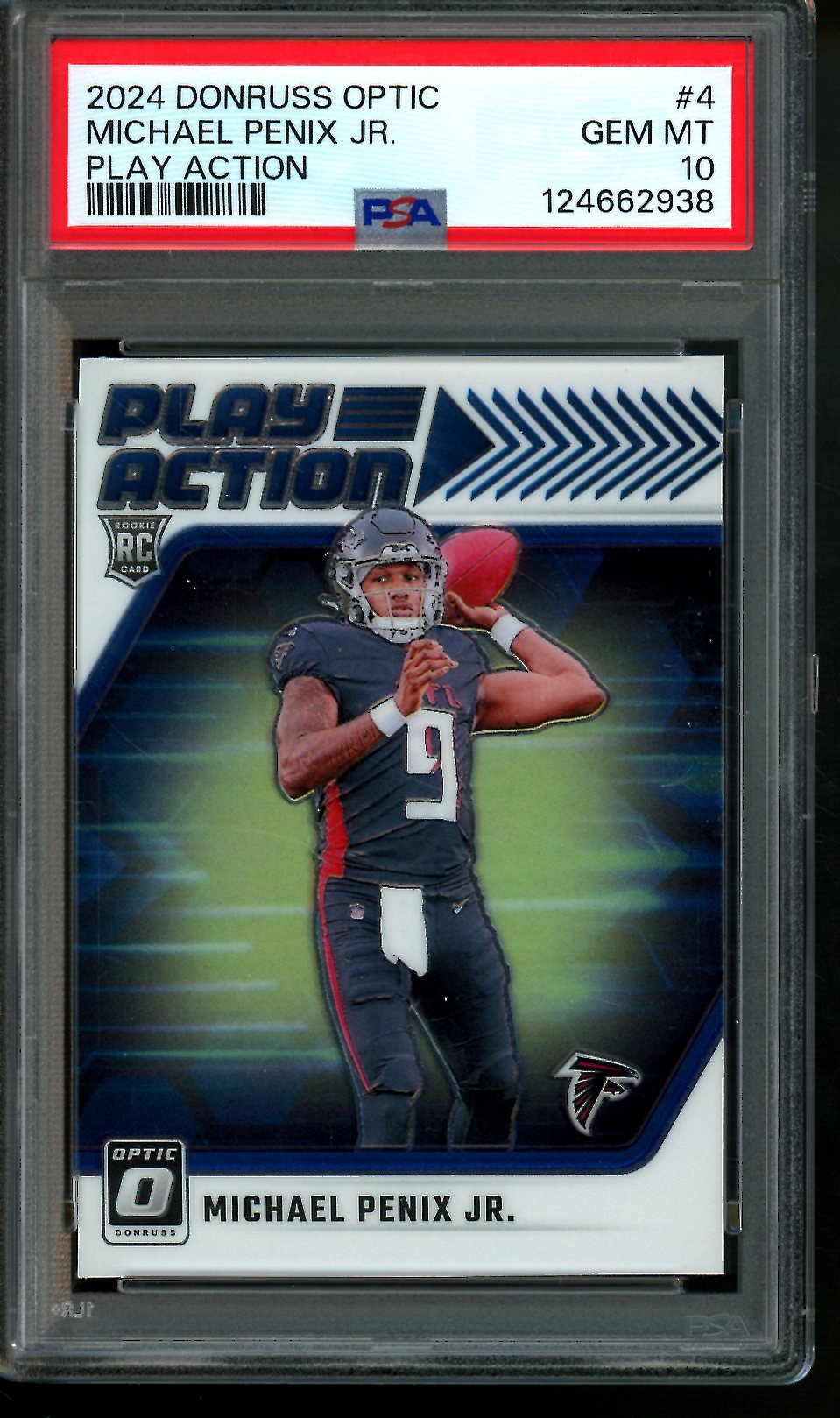 2024 Panini Optic Michael Penix Jr Play Action Rookie PSA 10 Falcons - Trading Card Market