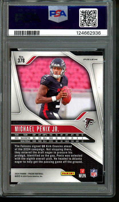 2024 Panini Prizm Michael Penix Jr Green Wave Rookie PSA 10 Falcons - Trading Card Market