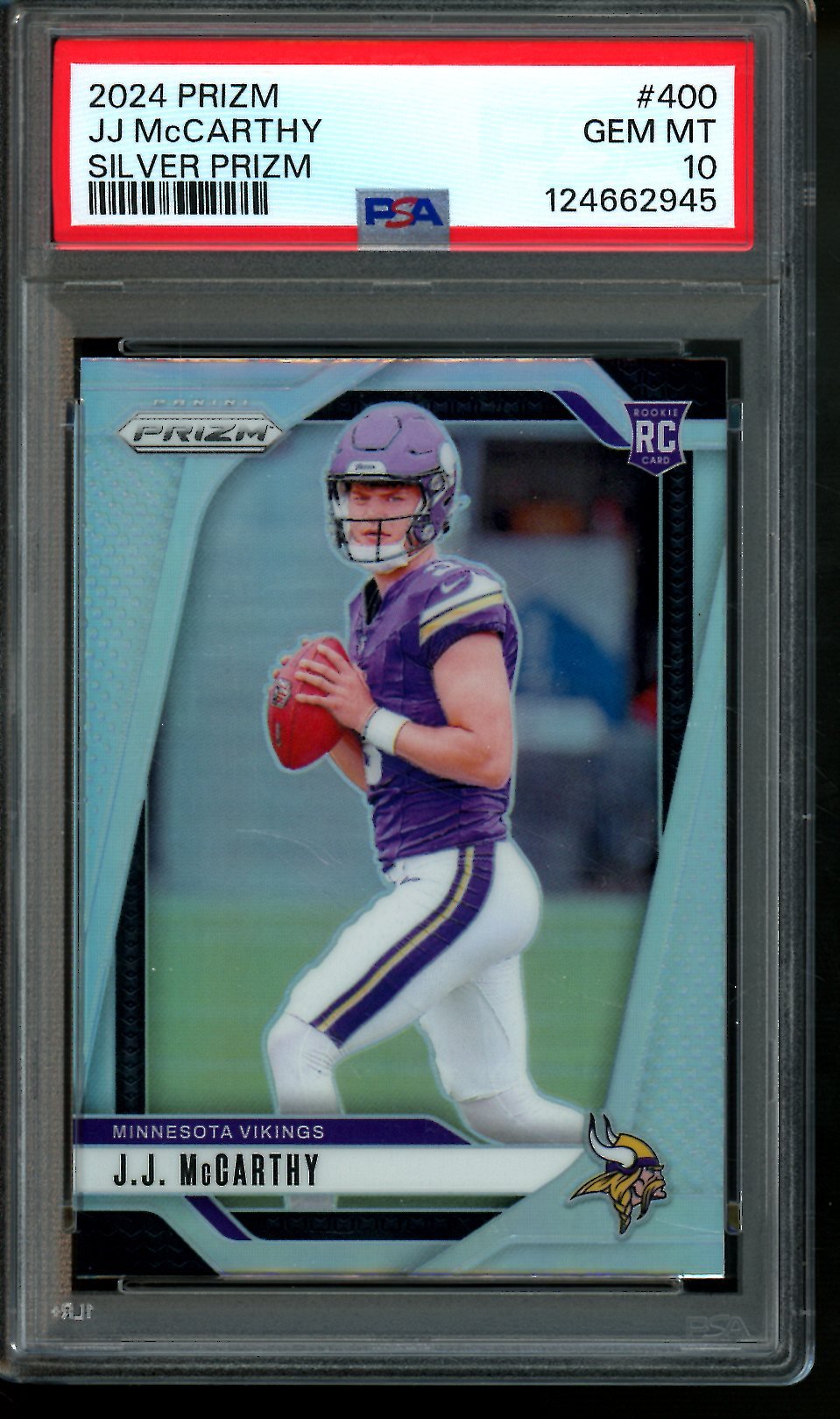 2024 Panini Prizm JJ McCarthy Silver Prizm Rookie PSA 10 Vikings - Trading Card Market