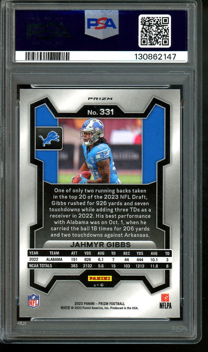 2023 Panini Prizm Jahmyr Gibbs Silver Prizm Rookie PSA 10 Lions - Trading Card Market