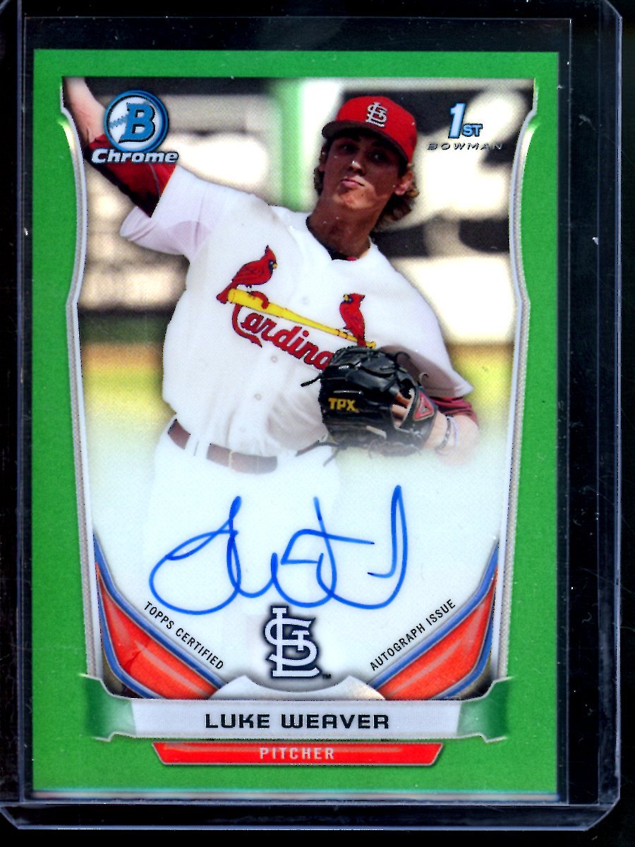 2014 Bowman Chrome Luke Weaver 1st Autograph Green /99 Cardinals - Trading Card Market