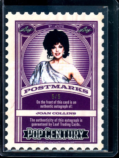 2026 Leaf Pop Century Joan Collins Postmarks Autograph /5 - Trading Card Market
