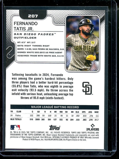 2025 Topps Pristine Fernando Tatis Jr. Orange Refractor /25 Padres - Trading Card Market