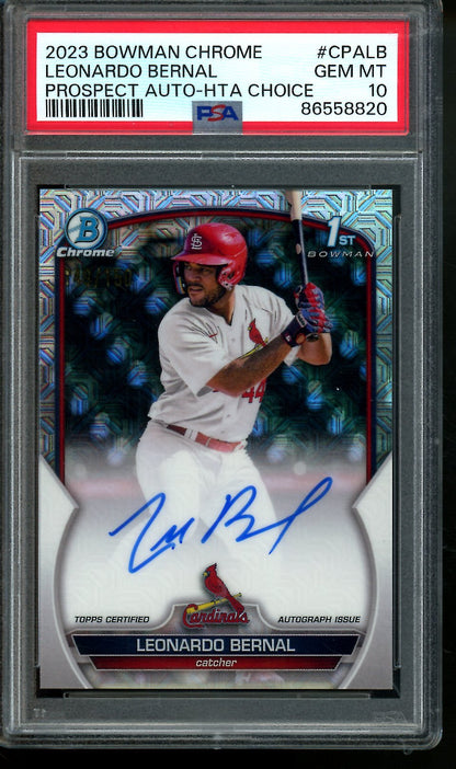 2023 Bowman Chrome Leonardo Bernal 1st Mojo Autograph 150 PSA 10 Cardinals - Trading Card Market