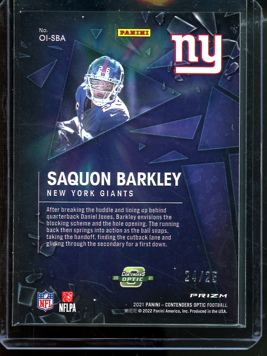 2021 Panini Optic Contenders Saquon Barkley Illusions Scope /25 Giants - Trading Card Market