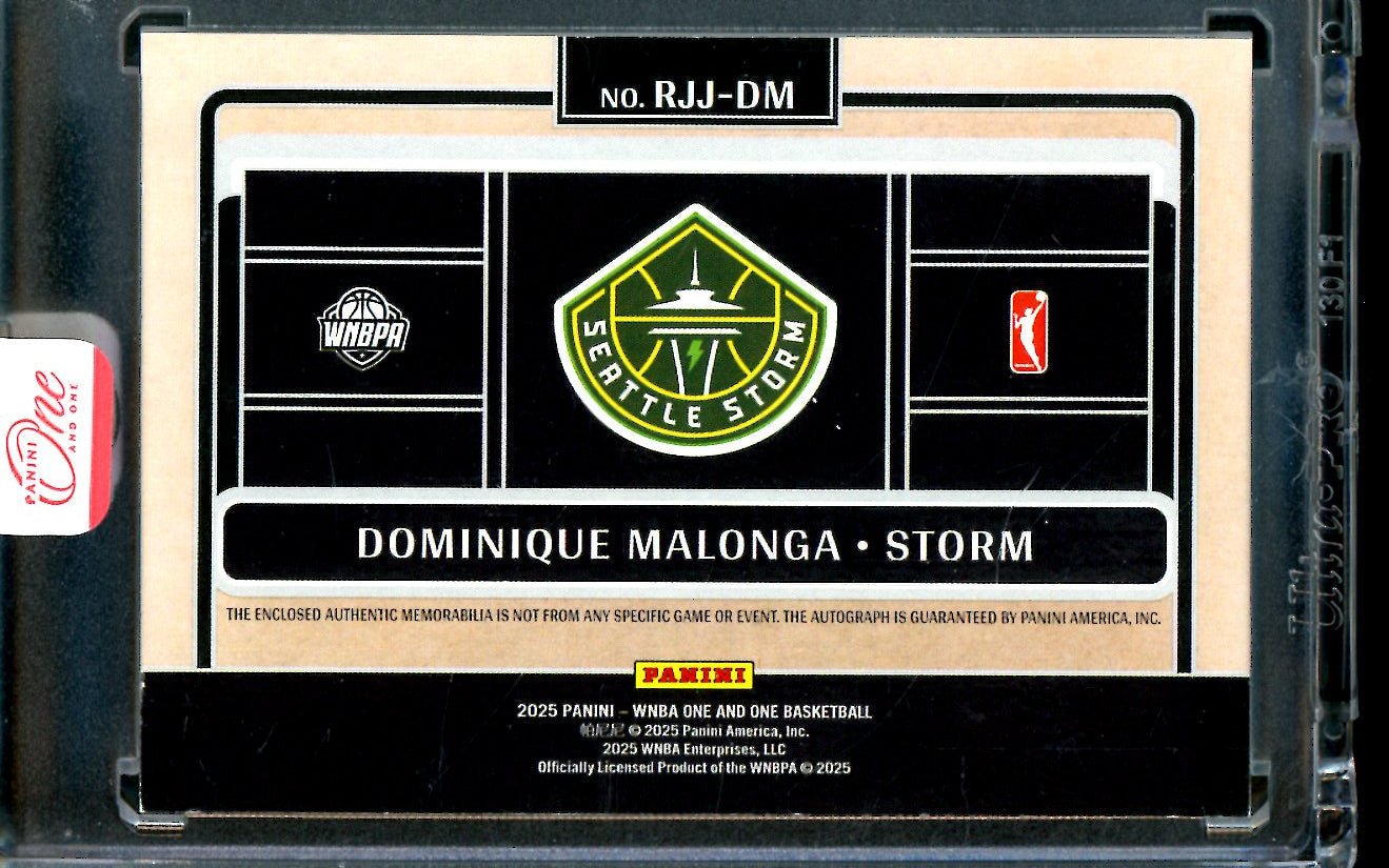2025 Panini One and One Dominique Malonga Rookie Jumbo Jersey Autographs /99 Storm - Trading Card Market