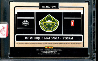 2025 Panini One and One Dominique Malonga Rookie Jumbo Jersey Autographs /99 Storm - Trading Card Market