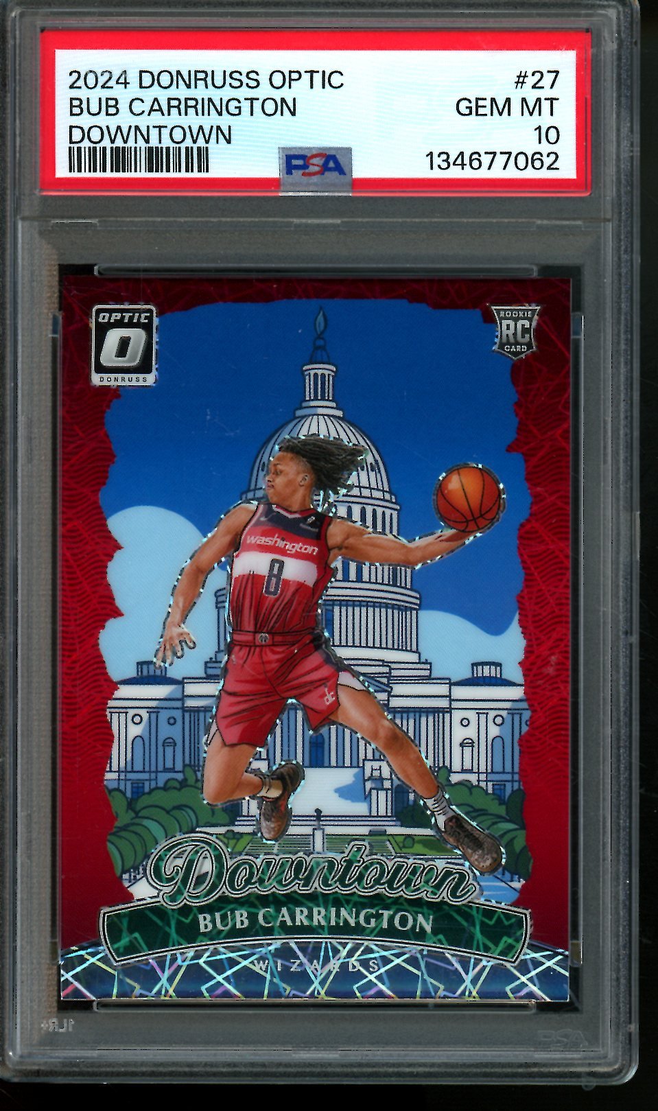 2025 Panini Optic Bub Carrington Downtown Case Hit Rookie PSA 10 Wizards - Trading Card Market