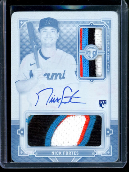 2022 Topps Triple Threads Nick Fortes White Whale Triple Relic Rookie Autograph 1/1 Marlins - Trading Card Market