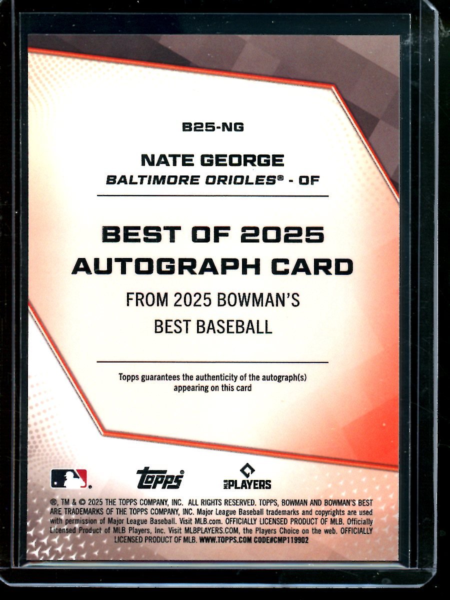 2025 Bowmans Best Nate George Autograph Orioles - Trading Card Market