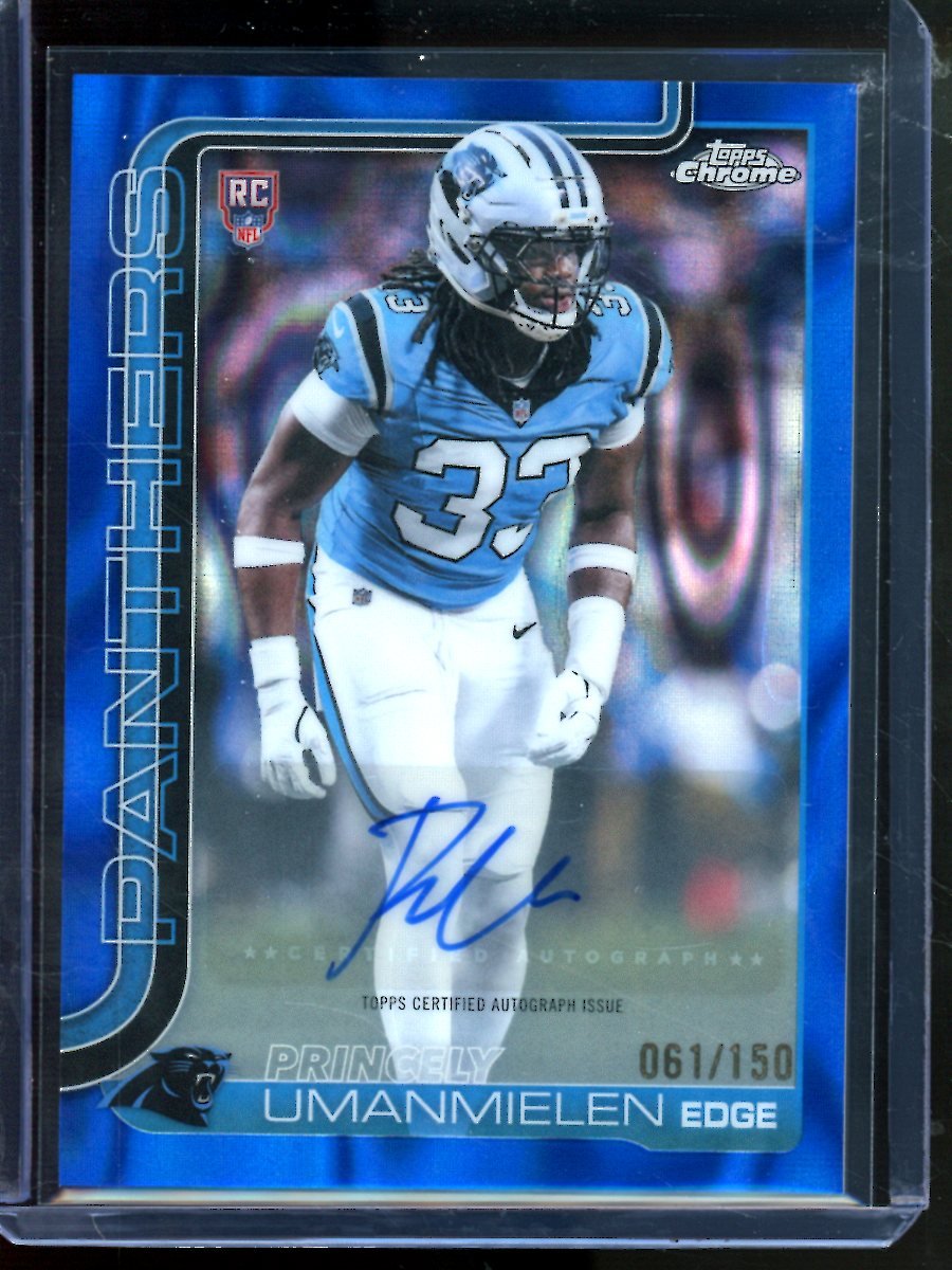 2025 Topps Chrome Princely Umanmielen Blue Lava Rookie Autograph /150 Panthers - Trading Card Market