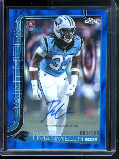 2025 Topps Chrome Princely Umanmielen Blue Lava Rookie Autograph /150 Panthers - Trading Card Market