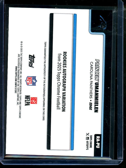 2025 Topps Chrome Princely Umanmielen Blue Lava Rookie Autograph /150 Panthers - Trading Card Market
