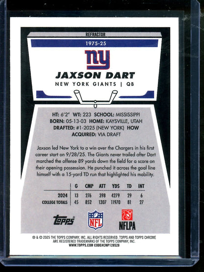 2025 Topps Chrome Jaxson Dart 1975 Refractor Rookie Giants - Trading Card Market