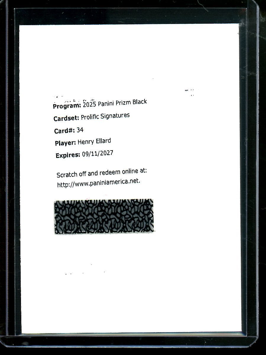 2025 Panini Prizm Black Henry Ellard Prolific Signatures Rams - Trading Card Market