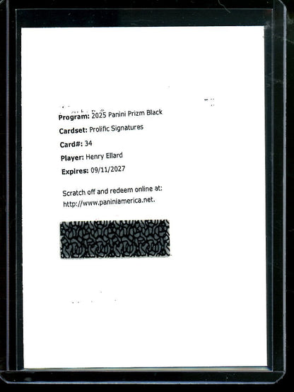 2025 Panini Prizm Black Henry Ellard Prolific Signatures Rams - Trading Card Market