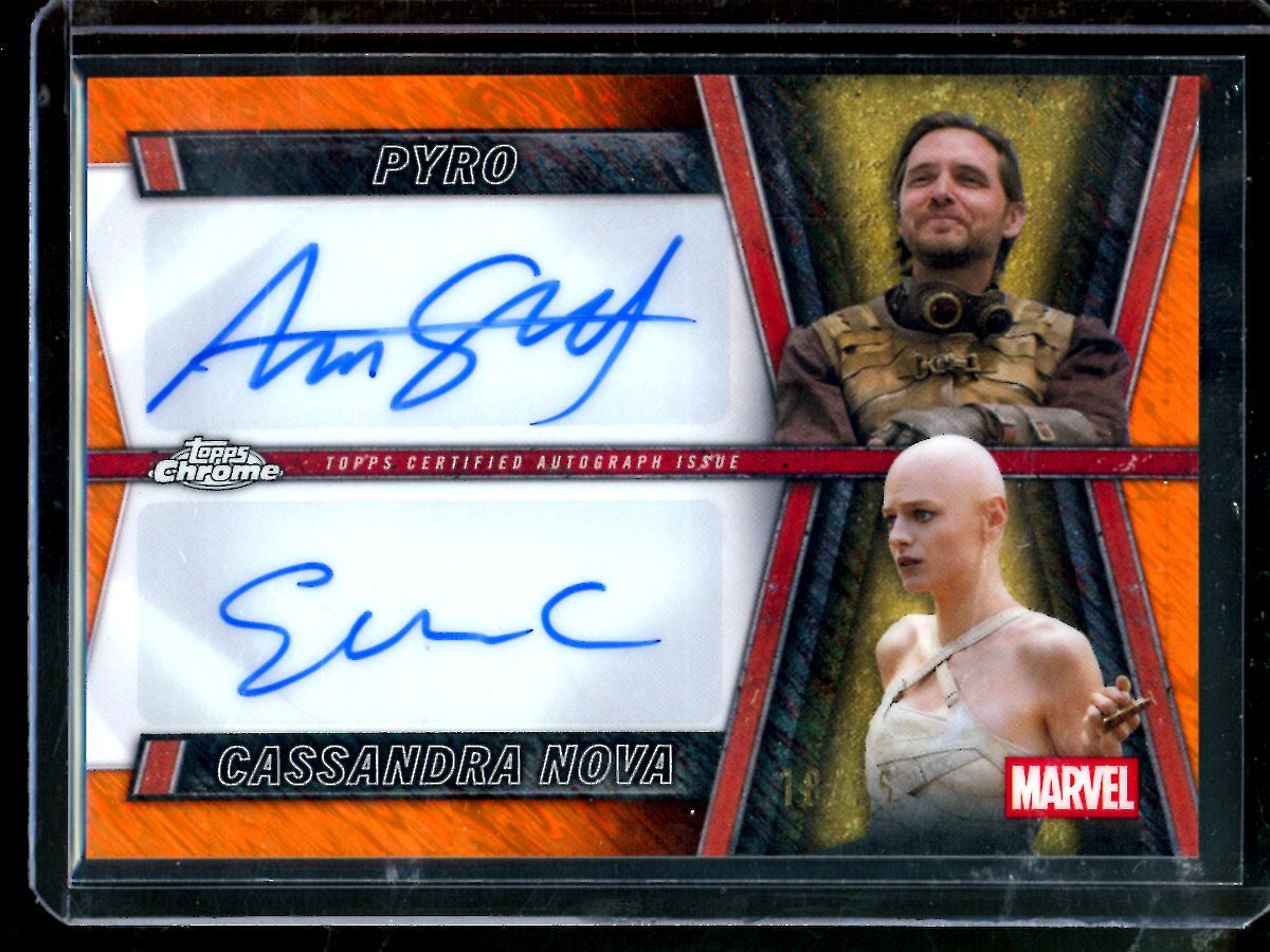 2025 Topps Deadpool and Wolverine Pyro / Cassandra Nova Dual Orange Autograph /25 Deadpool - Trading Card Market