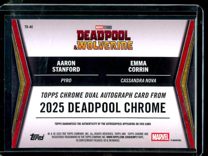 2025 Topps Deadpool and Wolverine Pyro / Cassandra Nova Dual Orange Autograph /25 Deadpool - Trading Card Market