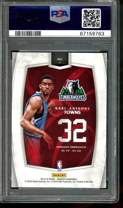 2015 Panini Donruss Karl - Anthony Towns Elite Franchise Futures Rookie PSA 10 Timberwolves - Trading Card Market