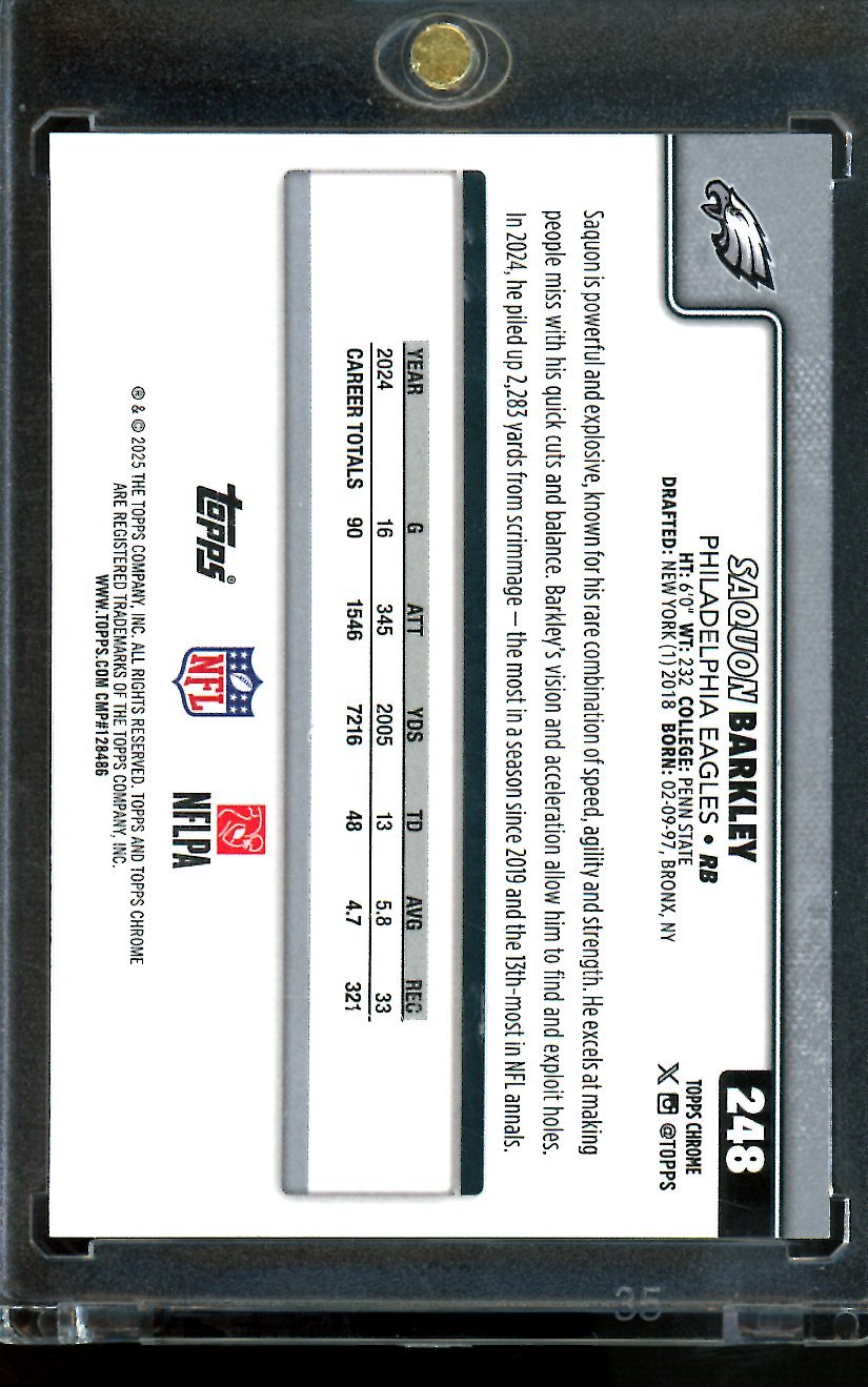2025 Topps Chrome Saquon Barkley Image Variation Refractor 248 Eagles - Trading Card Market