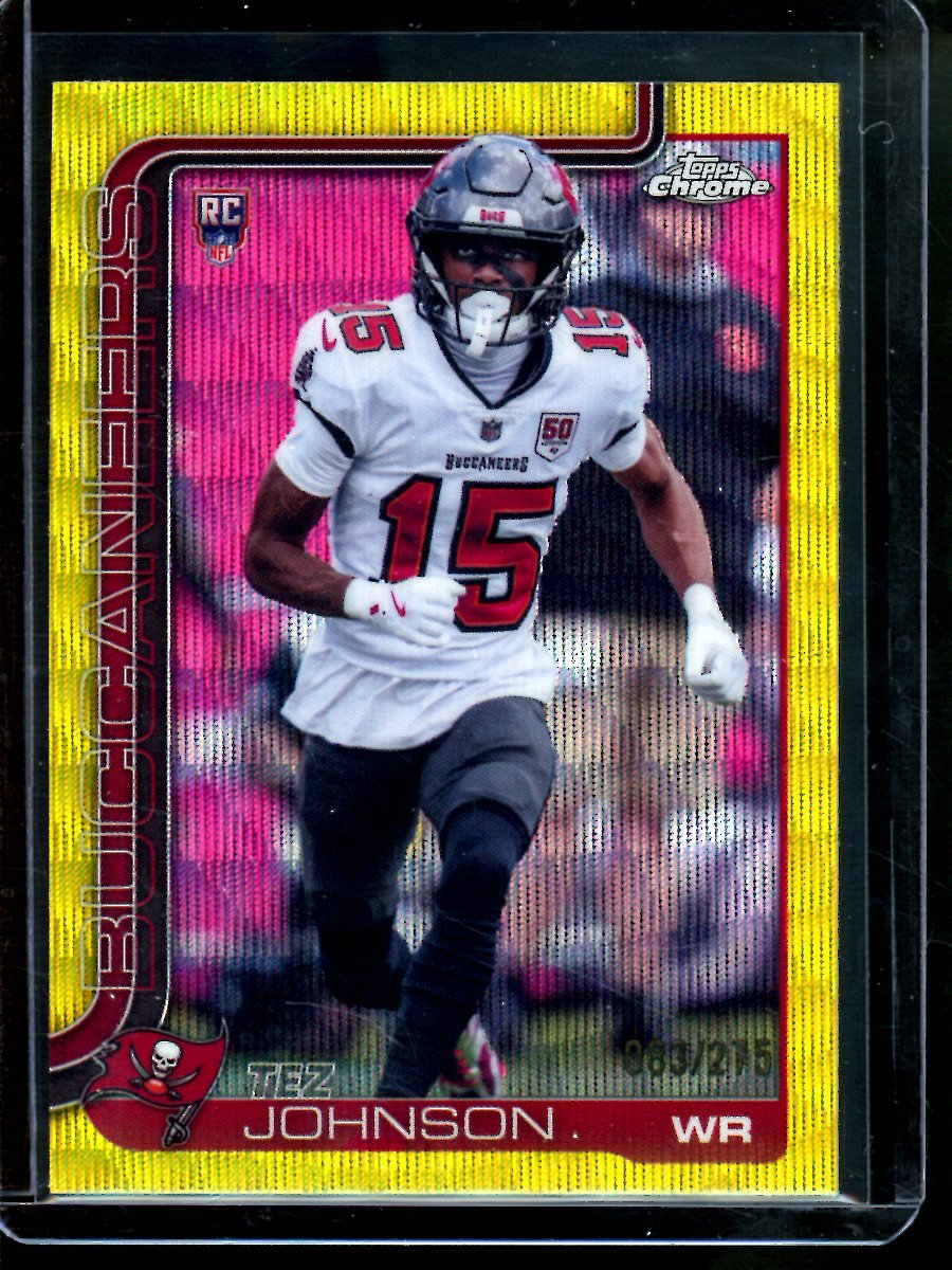 2025 Topps Chrome Tez Johnson Yellow Wave /275 Rookie Buccaneers - Trading Card Market