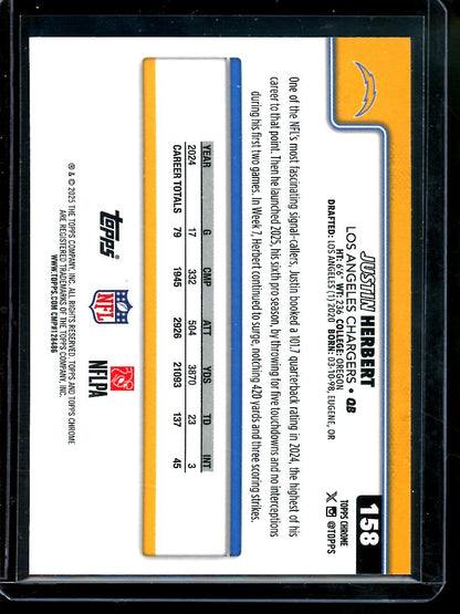2025 Topps Chrome Justin Herbert Image Variation Refractor Chargers - Trading Card Market