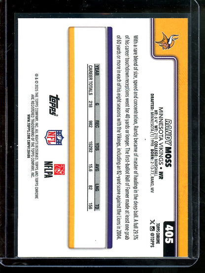 2025 Topps Chrome Randy Moss Image Variation Refractor Vikings - Trading Card Market