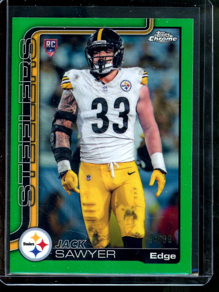 2025 Topps Chrome Jack Sawyer Green Rookie Refractor /99 Steelers - Trading Card Market