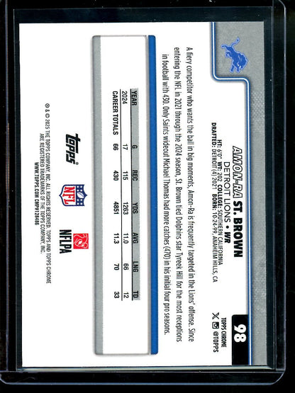 2025 Topps Chrome Amon - Ra St. Brown Image Variation Refractor Lions - Trading Card Market