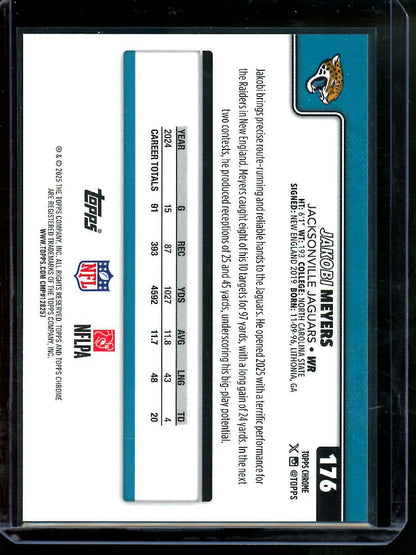 2025 Topps Chrome Jakobi Meyers Orange Refractor /25 Jaguars - Trading Card Market