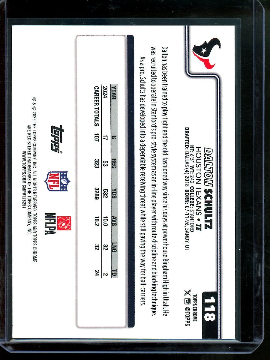 2025 Topps Chrome Dalton Schultz Orange Lava Refractor /25 Texans - Trading Card Market