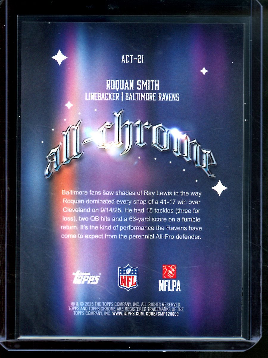 2025 Topps Chrome Roquan Smith All Chrome Gold /50 Ravens - Trading Card Market