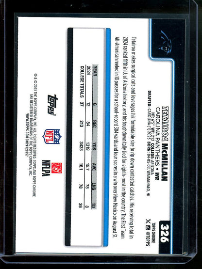 2025 Topps Chrome Tetairoa McMillan Neon Pulse Refractor Rookie Panthers - Trading Card Market